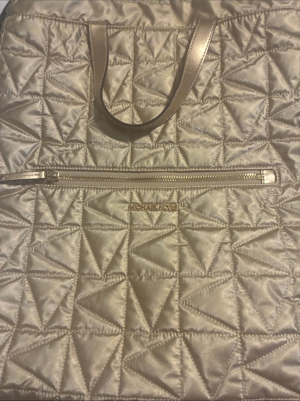 Michael Kors Quilted Metallic Gold Tote
